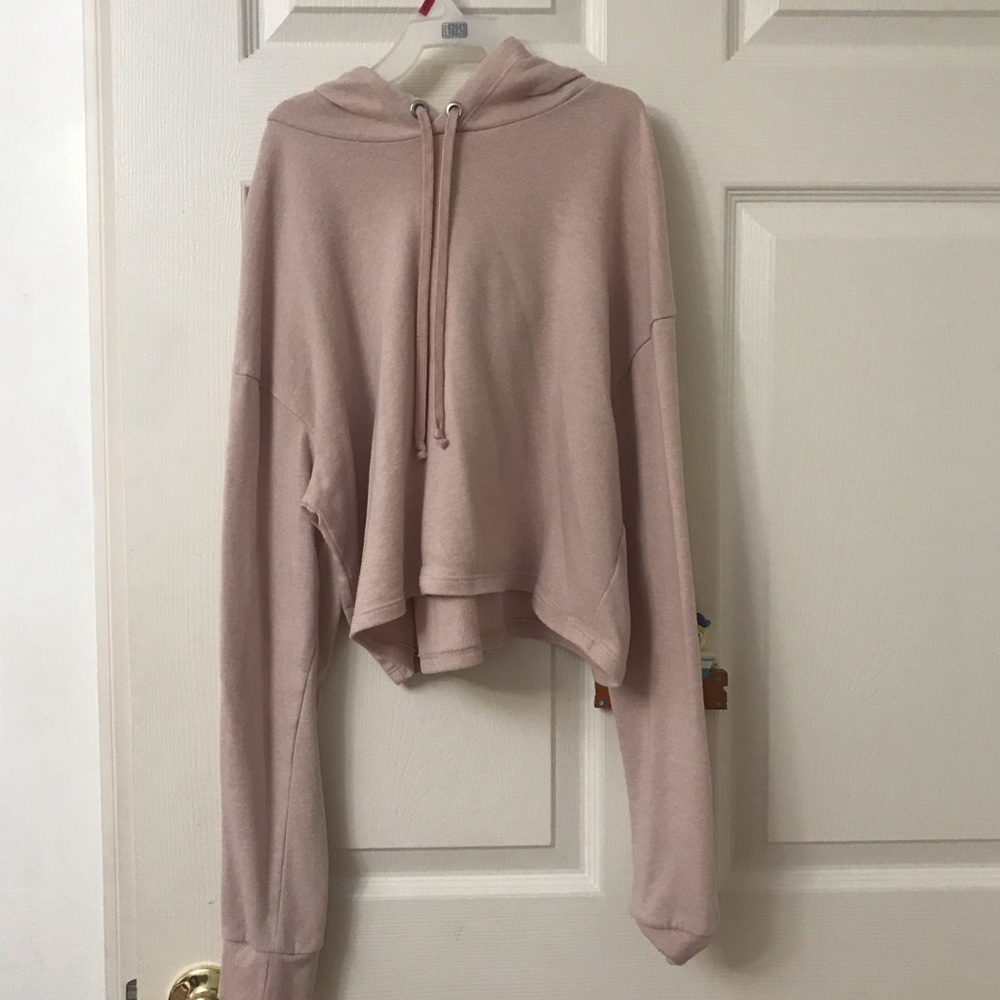 H&M Blush Pink Cropped Hoodie